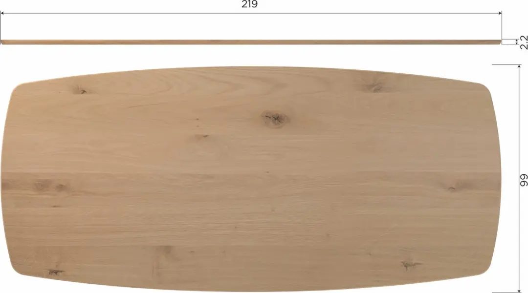 WOOOD Tablo Eettafel Deens Ovaal 220x100cm - Transparant - afbeelding 5 van 6