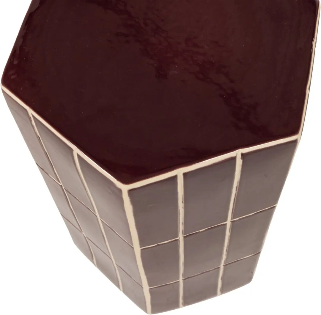 WOOOD Plu Bijzettafel Keramiek Paars 42x30x26 - afbeelding 5 van 6