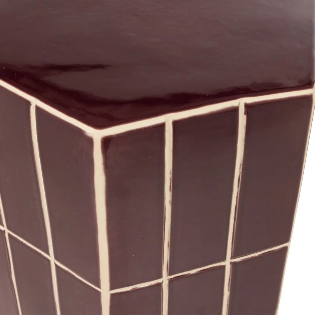 WOOOD Plu Bijzettafel Keramiek Paars 42x30x26 - afbeelding 6 van 6