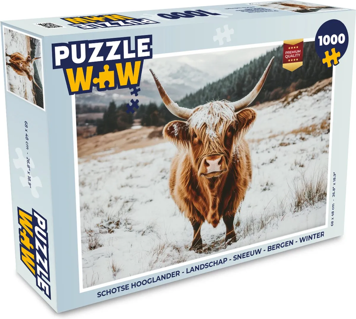 PuzzleWow Schotse Hooglander Legpuzzel 1000 Stuks