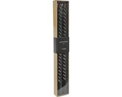 Countryfield gedraaide kaars, 2 stuks, zwart, 30 cm