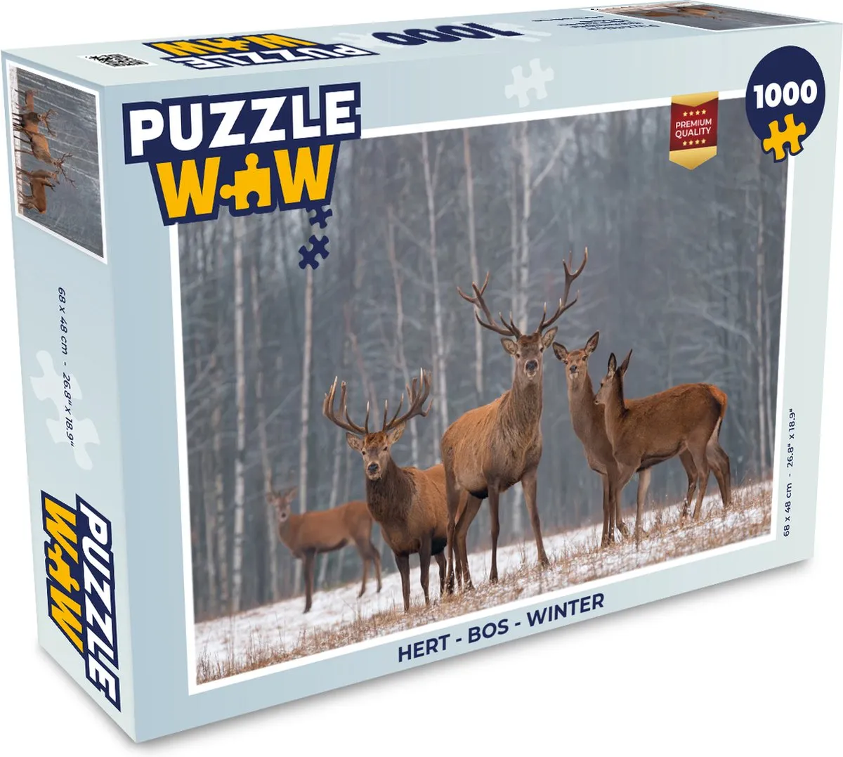 PuzzleWow Hert in het Bos Winter Legpuzzel 1000 Stuks