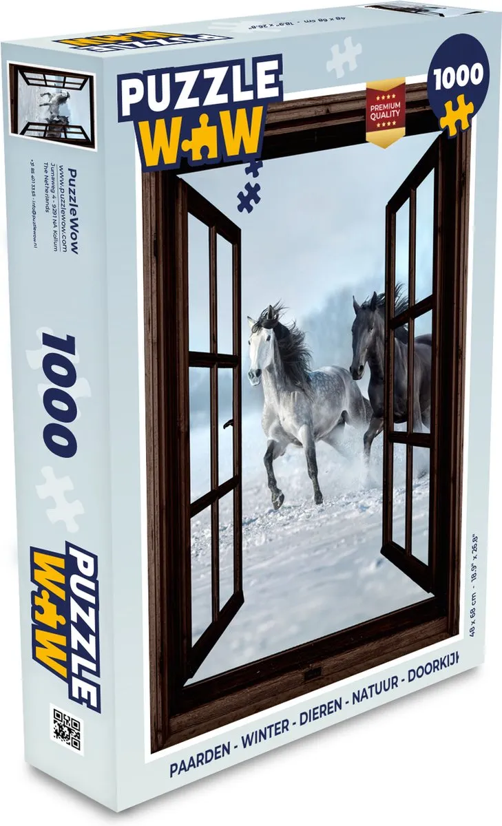 PuzzleWow Paarden Winter Legpuzzel 1000 Stuks