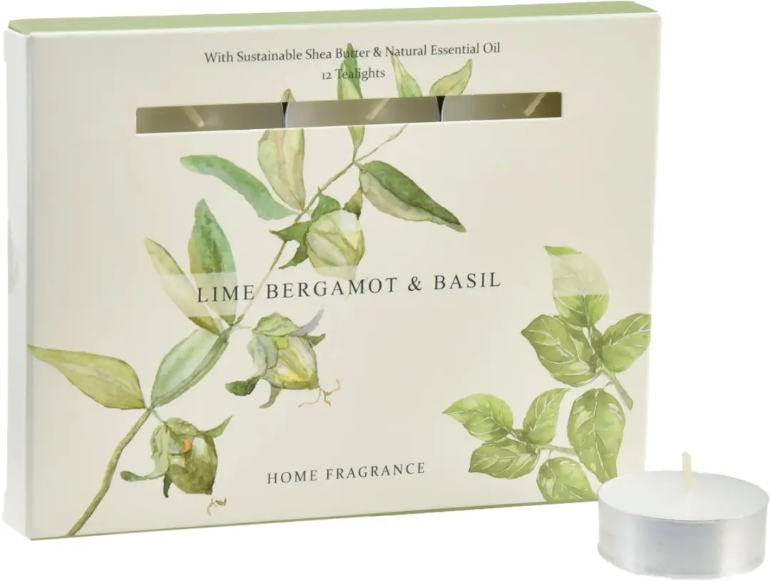 Geurkaarsen limoen bergamot basilicum Ø3,5cm 12 st