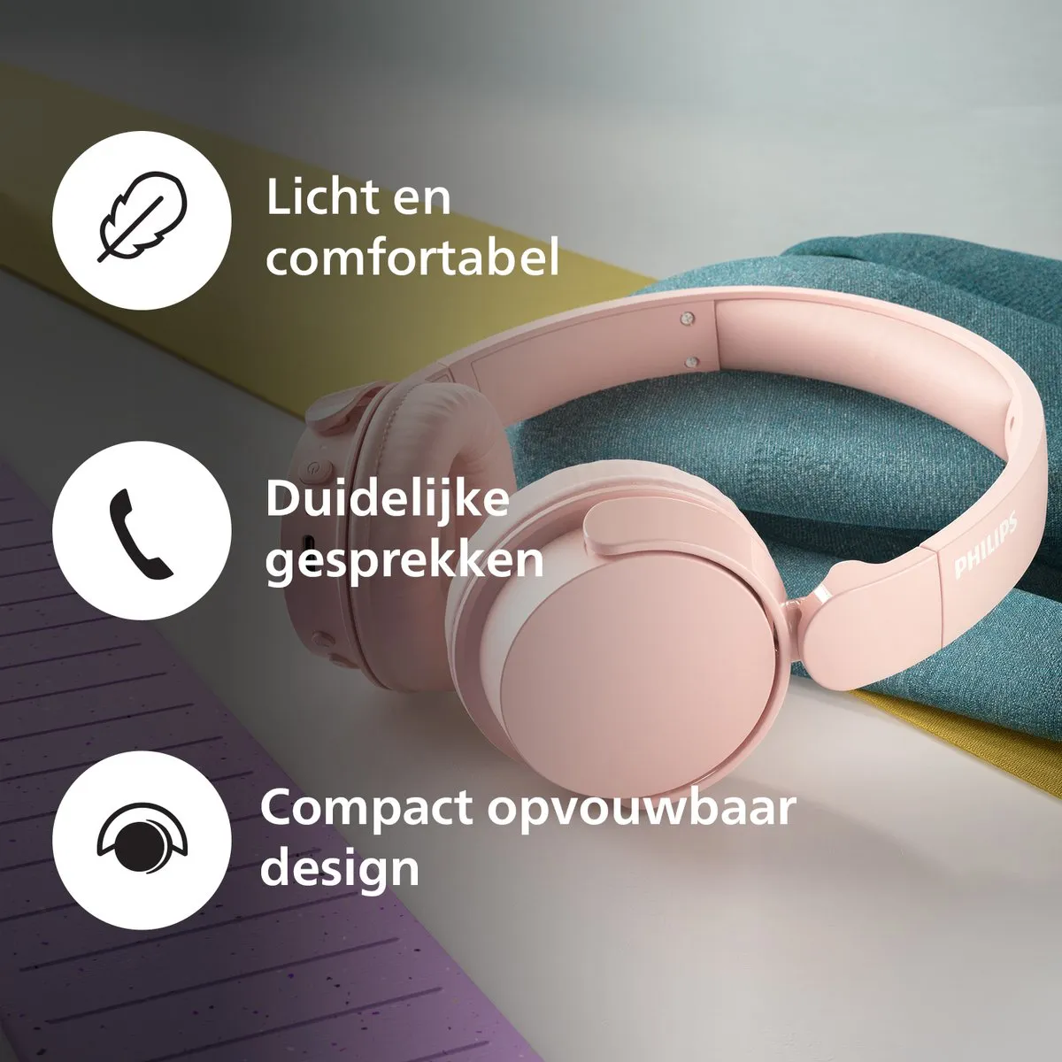 Philips 4000 Series TAH4209PK/00 Draadloze Hoofdband Hoofdtelefoon - Roze