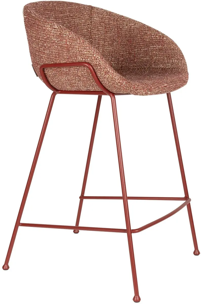 Zuiver Feston Barkrukken rugleuning 65 cm Terra/ Rood