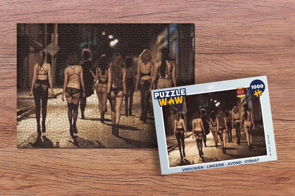 PuzzleWow Lingerie Avond Straat Legpuzzel 1000 Stuks - Multicolor