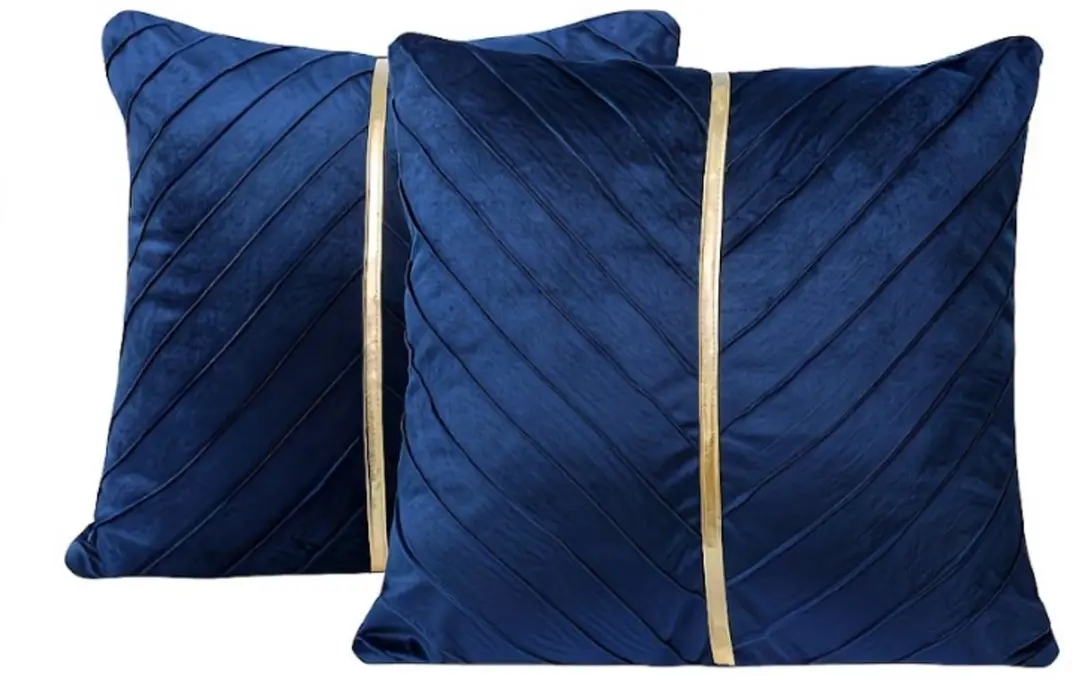 Paarsachtig blauw kussen hoesjes 45 x 45 cm vierkant fluweel polyester set van 2