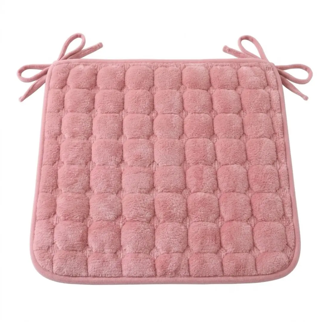 Roze vierkant flanellen stoelkussen zitkussen stoel zacht kussen met anti slip e