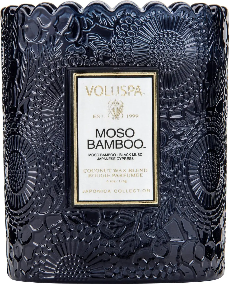 Voluspa Moso Bamboo Classic Geurkaars 255g - Zwart - afbeelding 4 van 4