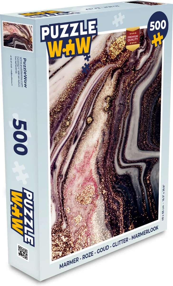 PuzzleWow Legpuzzel Marmerlook 500 Stuks