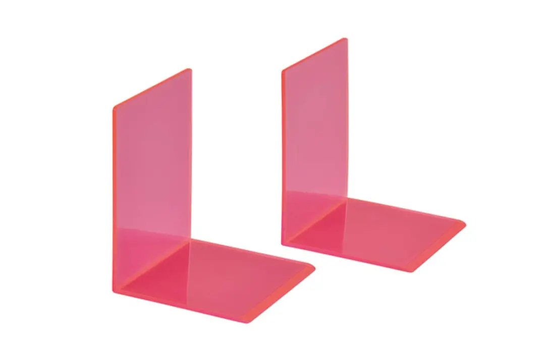 Boekensteun maul 10x10x13cm acryl neon rood