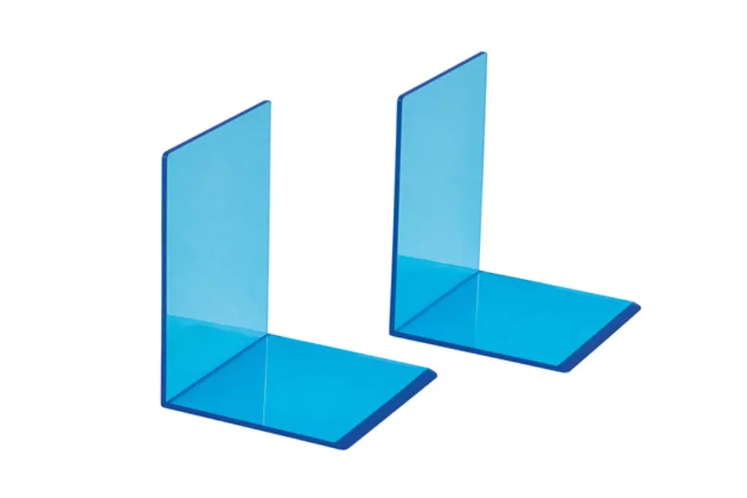 Boekensteun maul 10x10x13cm acryl neon blauw