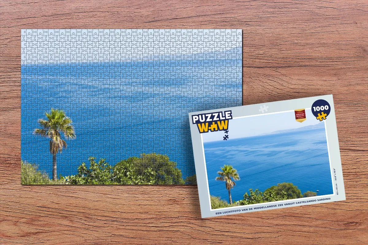 PuzzleWow Legpuzzel Middellandse Zee Castelsardo Sardinië 1000 Stuks - Multicolor