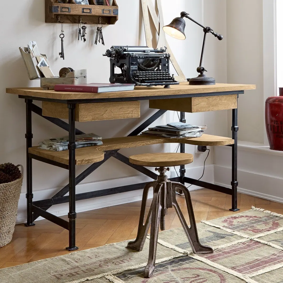 Loberon Glenwood Bureau - Antiekbruin/Zwart - afbeelding 2 van 4