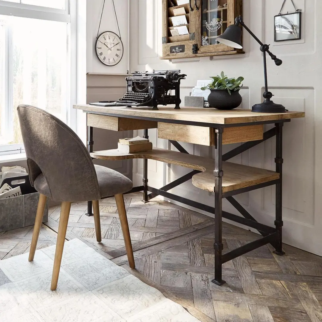 Loberon Glenwood Bureau - Antiekbruin/Zwart - afbeelding 3 van 4