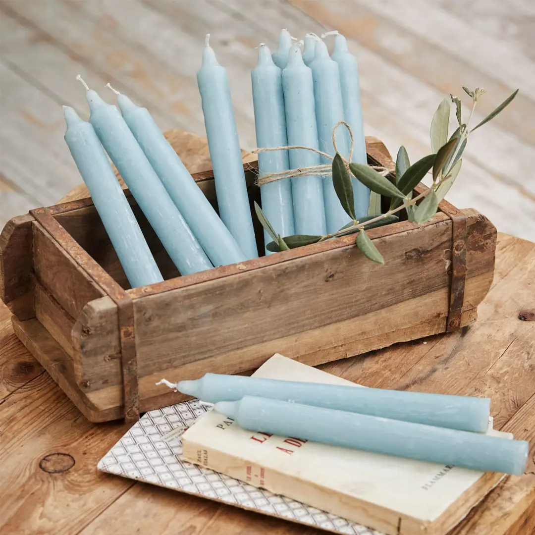 Loberon Bauceau Kaarsen - 12 Stuks - Blauw - afbeelding 3 van 3