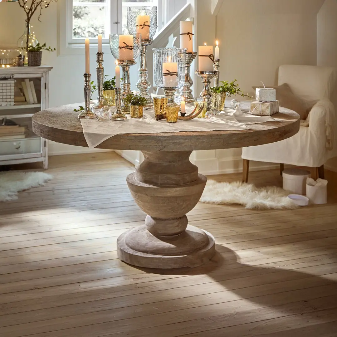 Loberon Retonfey Tafel - 140cm antiekbruin - afbeelding 2 van 6