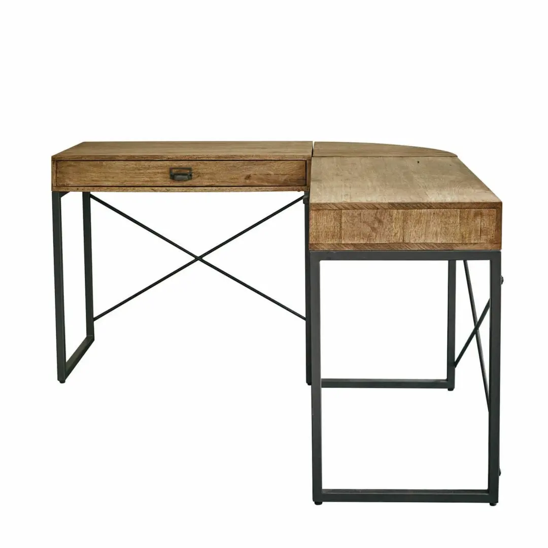 Loberon Bureau Lemuel - Antiekbruin/Zwart - afbeelding 2 van 6