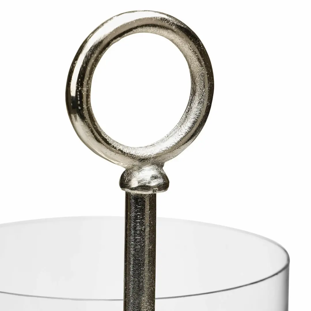 Loberon Windlicht Gjaloran - Zilverkleurig/Heldere Glas - afbeelding 3 van 6