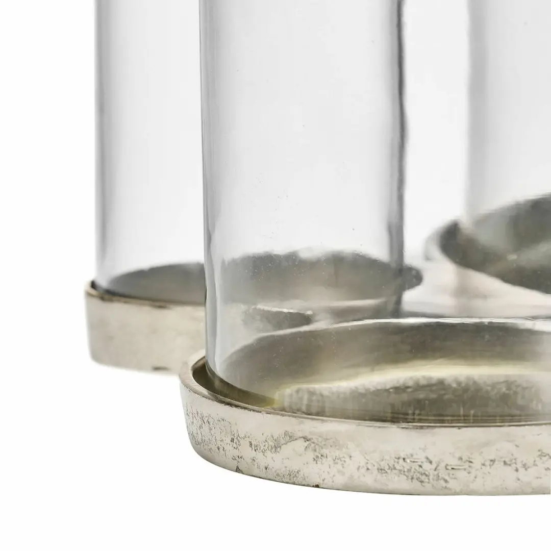 Loberon Windlicht Gjaloran - Zilverkleurig/Heldere Glas - afbeelding 4 van 6