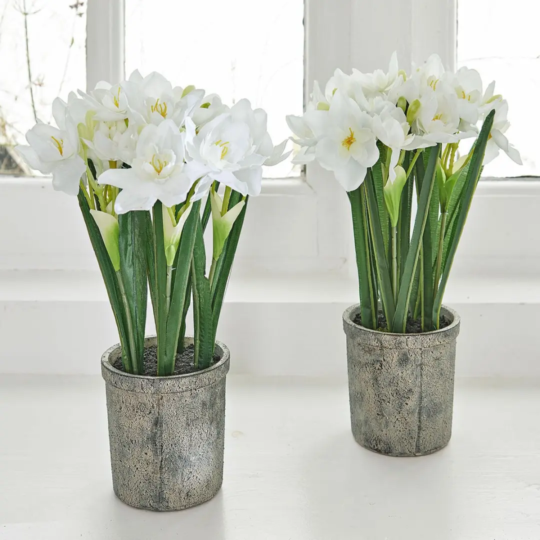 Loberon Sierbloemset 2 Stuks - Groen/Wit - afbeelding 3 van 5