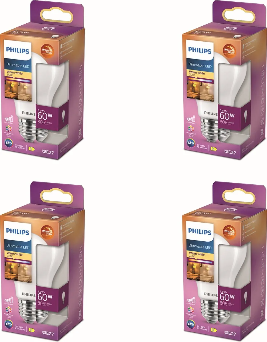 Philips LED WarmGlow E27 Mat LED Standaardlamp