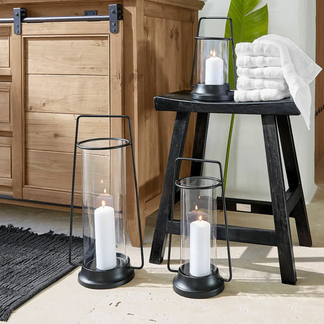 Loberon Windlichtset Mirandel - 3 Stuks - Ø16cm - Zwart - afbeelding 3 van 3