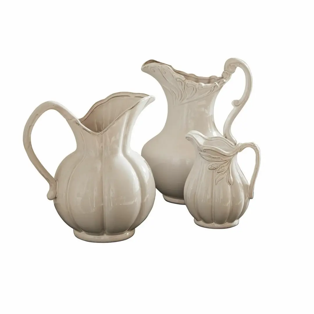 Loberon Lucanera Kan Set - 3 Stuks Ø14cm Wit - afbeelding 3 van 6