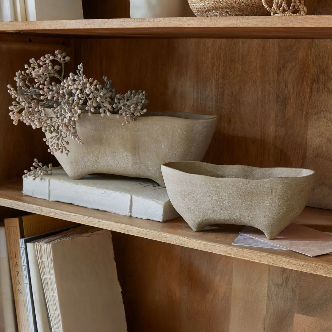Loberon Maelida Schaal - 2 Stuks - Beige - afbeelding 2 van 5