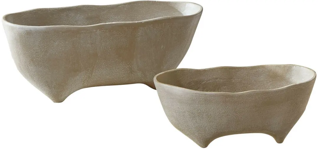 Loberon Maelida Schaal - 2 Stuks - Beige - afbeelding 3 van 5