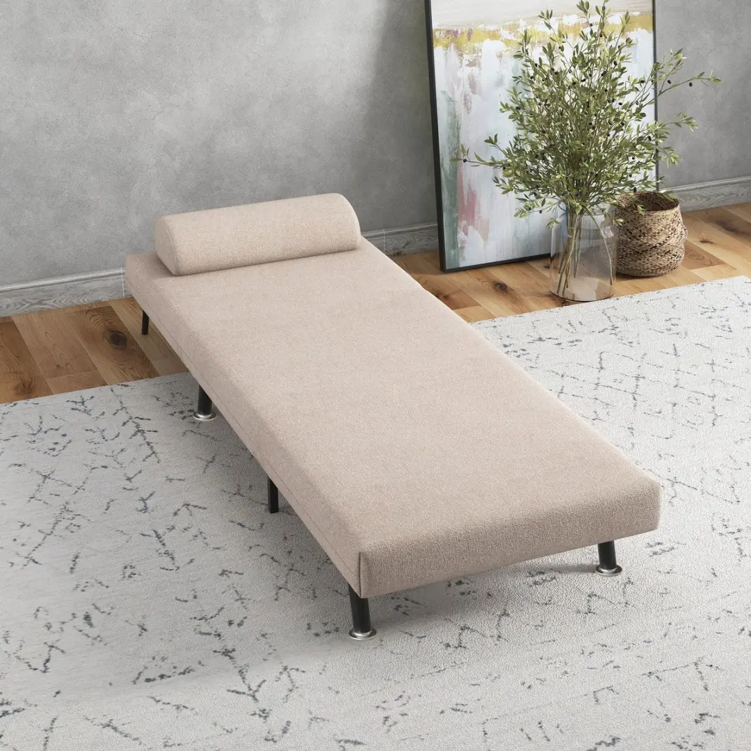 Homcom Slaapfauteuil Beige - afbeelding 3 van 6