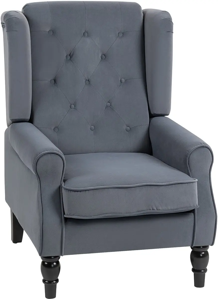 HOMCOM Armchair-Polyester-86L x 74B x 102H cm-Grau