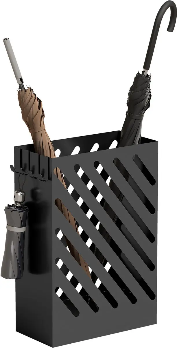 HOMCOM Umbrella Rack-Stahl-28L x 14B x 41H cm-Schwarz