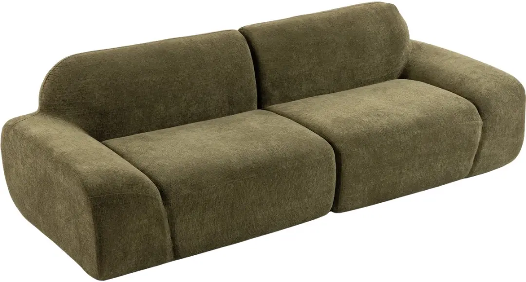 HOMCOM 3 Seater Sofa-Chenille (100 % Polyester), Schaumstoff-244 x 95 x 70 cm-Du
