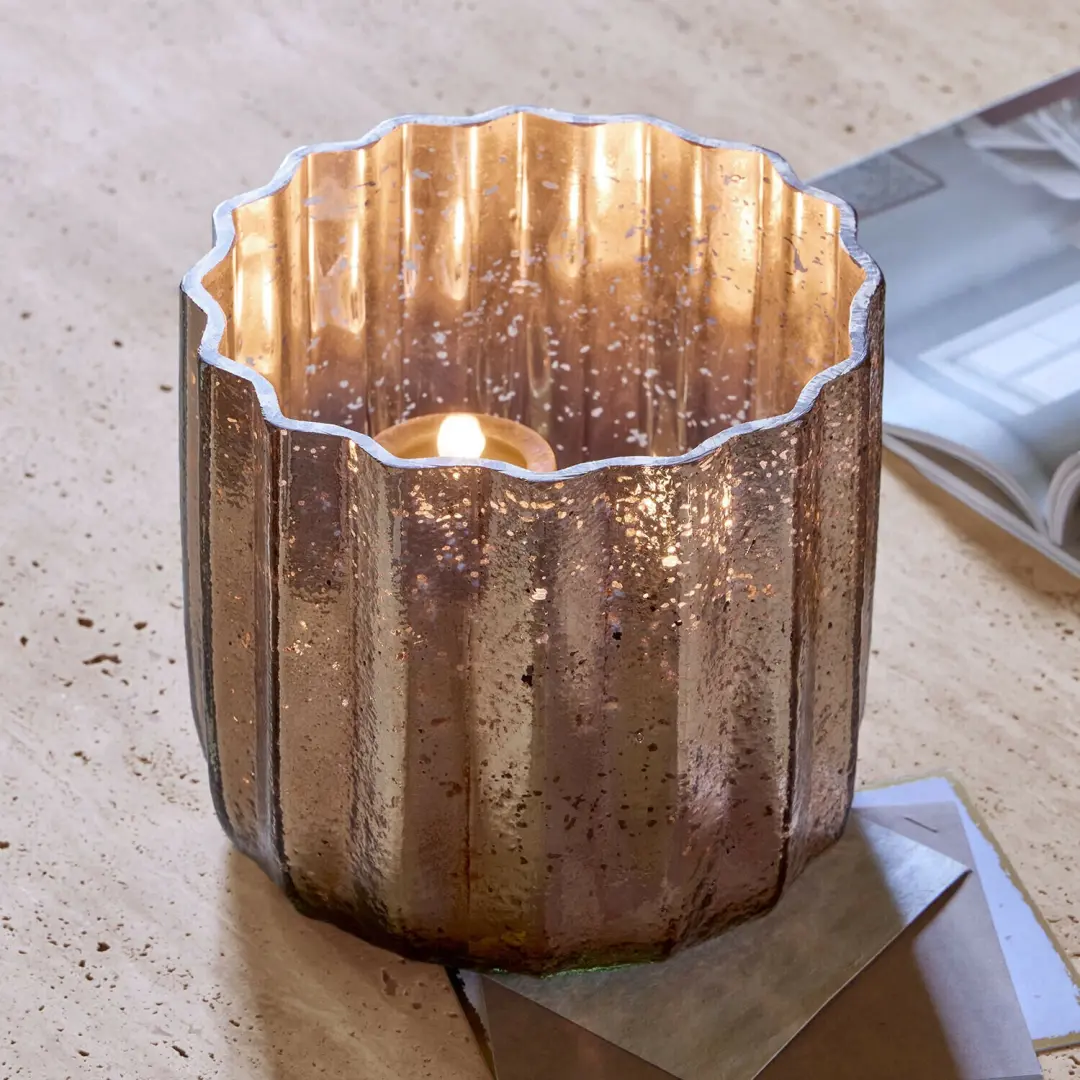 Loberon Aurévane Windlicht - Ø20cm - Antiekgoud - afbeelding 2 van 5