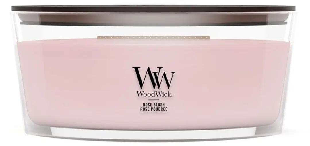 WoodWick Hearthwick Rose Blush Geurkaars - 50 Branduren - afbeelding 5 van 5
