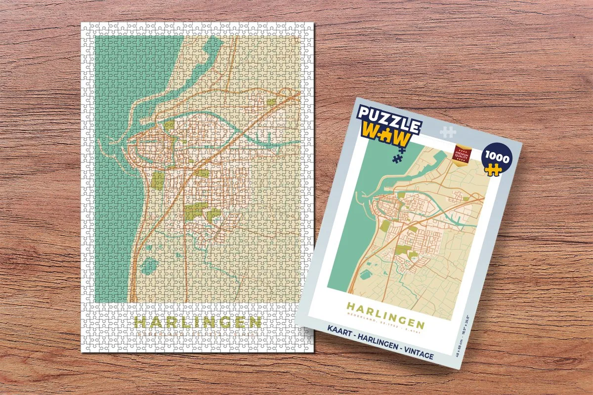 PuzzleWow Harlingen Vintage Legpuzzel 1000 Stuks - Multicolor