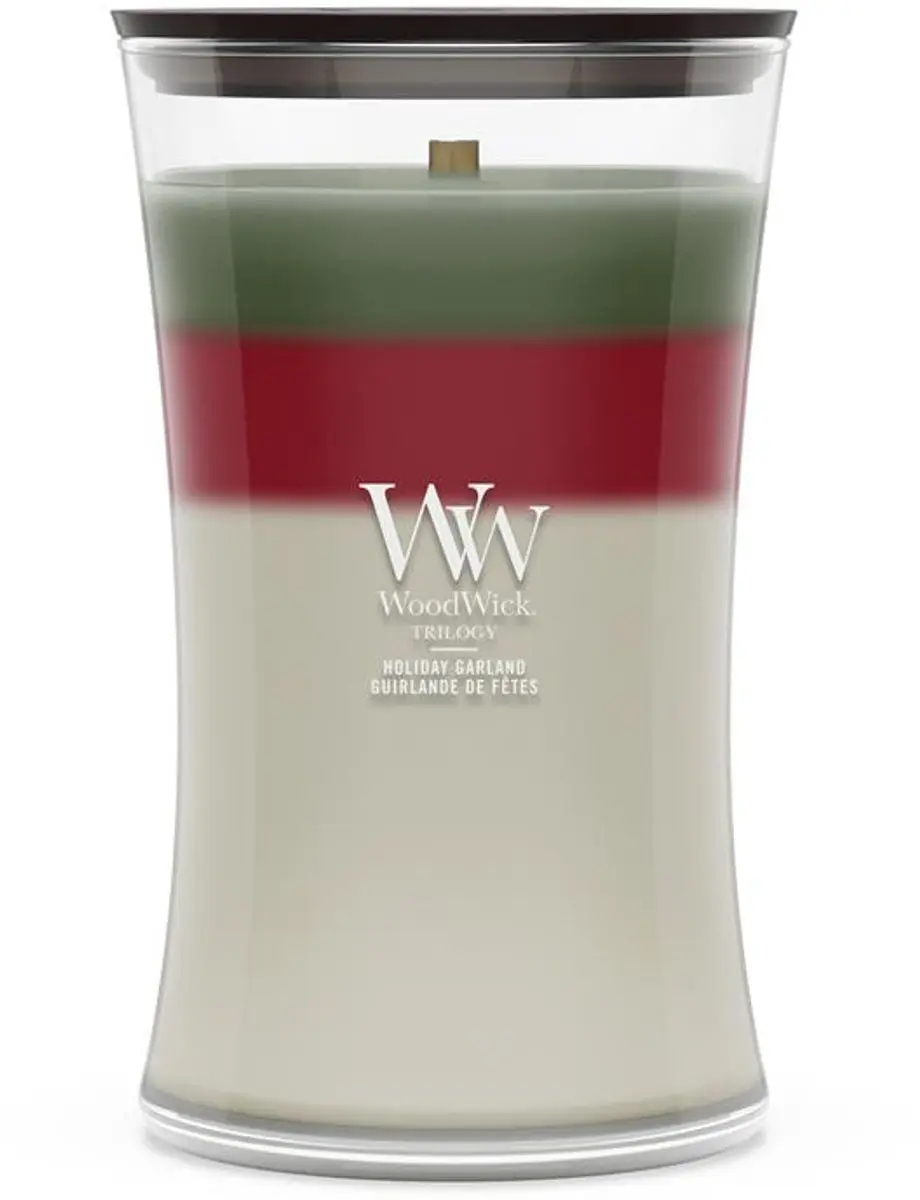 WoodWick Trilogy Holiday Garland Medium Geurkaars - afbeelding 3 van 3