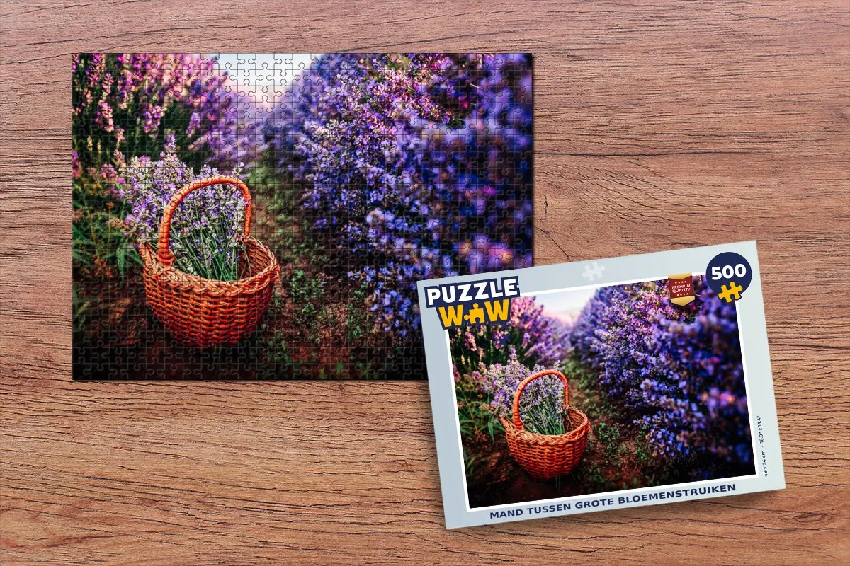 PuzzleWow Lavendel Buiten Mand Legpuzzel 500 Stuks - Multicolor