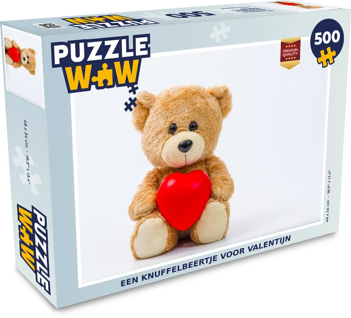 PuzzleWow Legpuzzel Knuffelbeertje Valentijn 500 Stuks