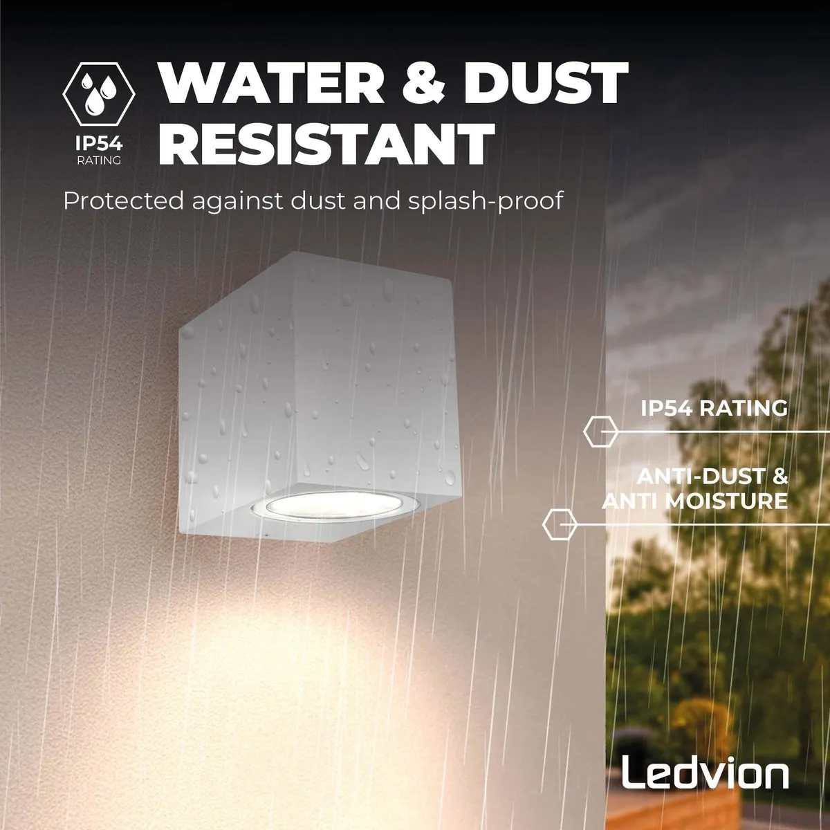 Ledvion San Diego LED Wandlamp GU10 IP54 - Wit