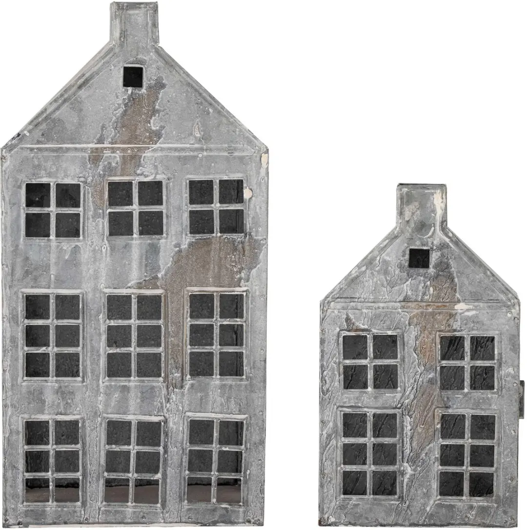 Bloomingville Lantaarn metaal grijs Heidrun