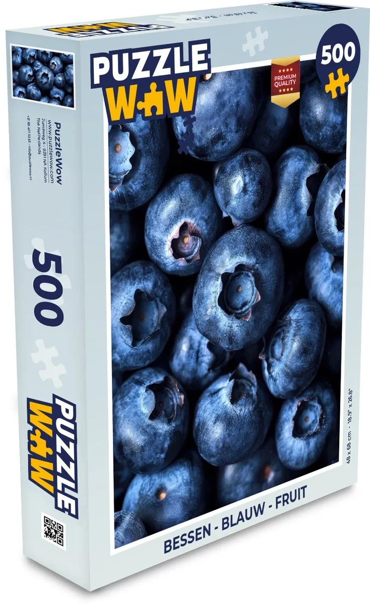 PuzzleWow Bessen Blauwe Legpuzzel 500 Stuks - MPN 8721172700100