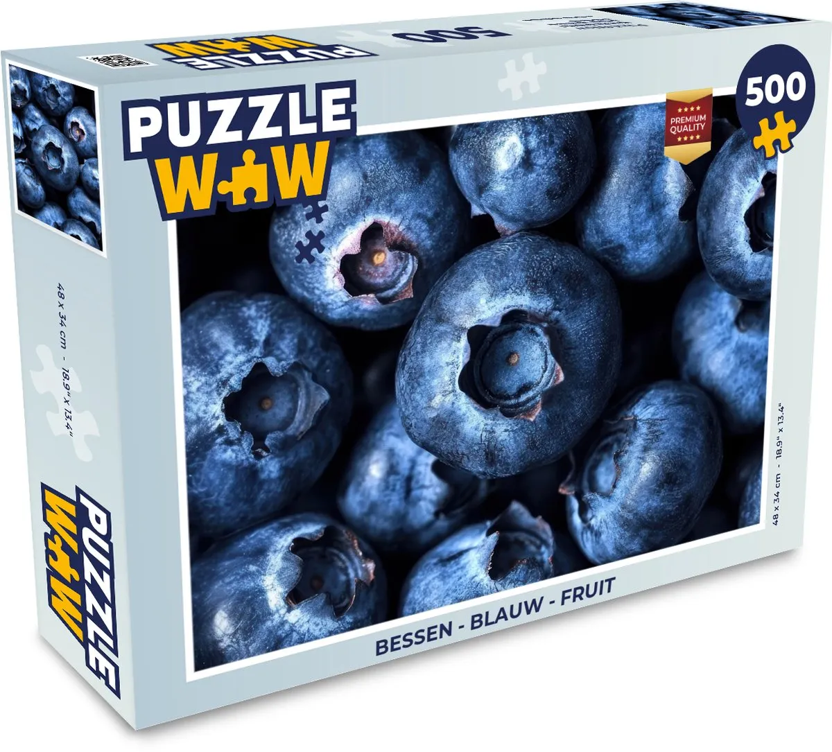 PuzzleWow Bessen Blauwe Legpuzzel 500 Stuks