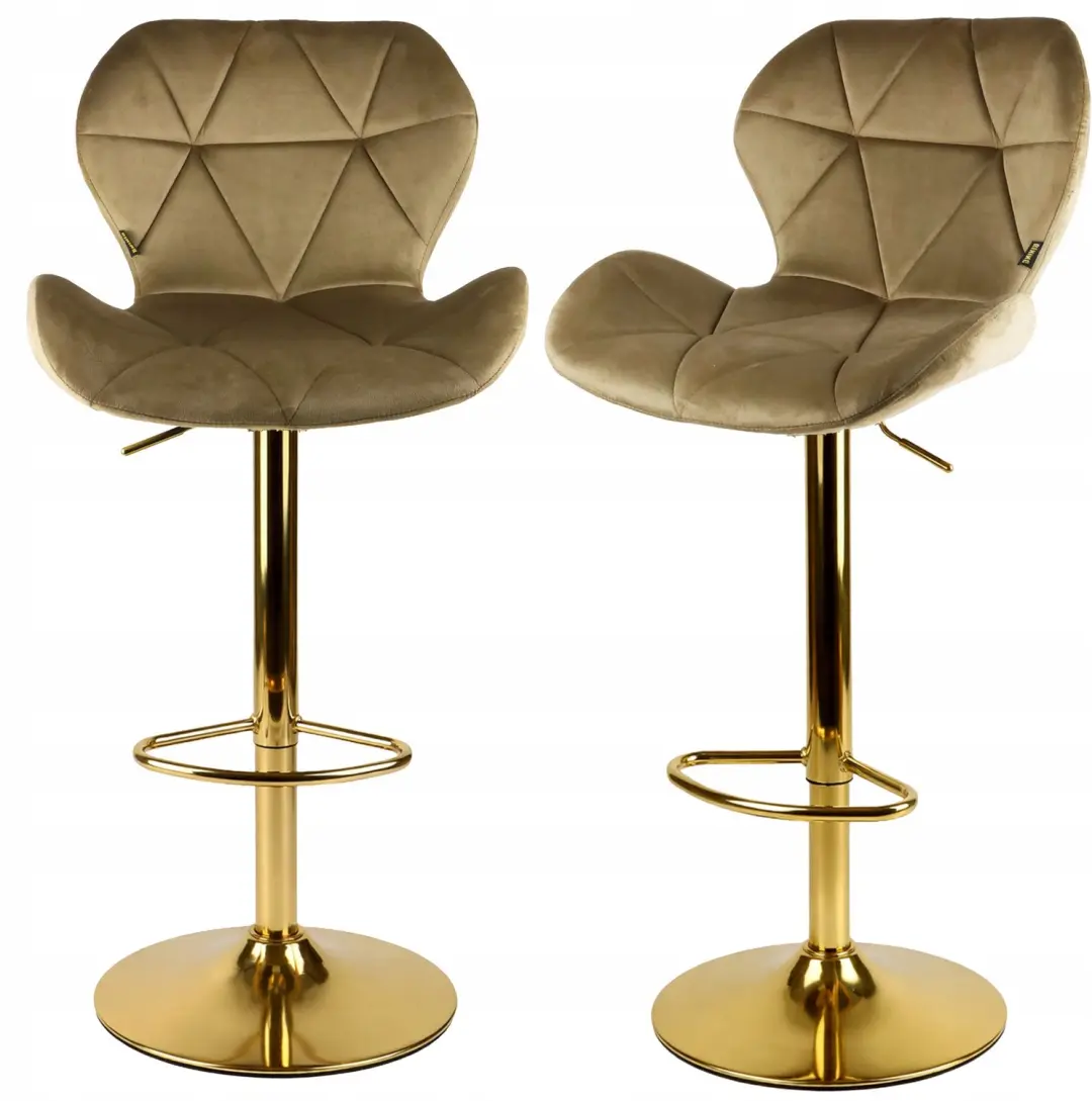 2x Barstoel PINA VIKING Beige Velours