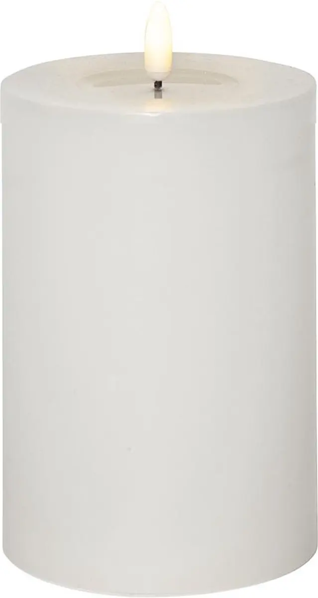 Star Trading kaars Flamme Flow Big, zuilkaars, LED, wit, timer, batterij, warm w