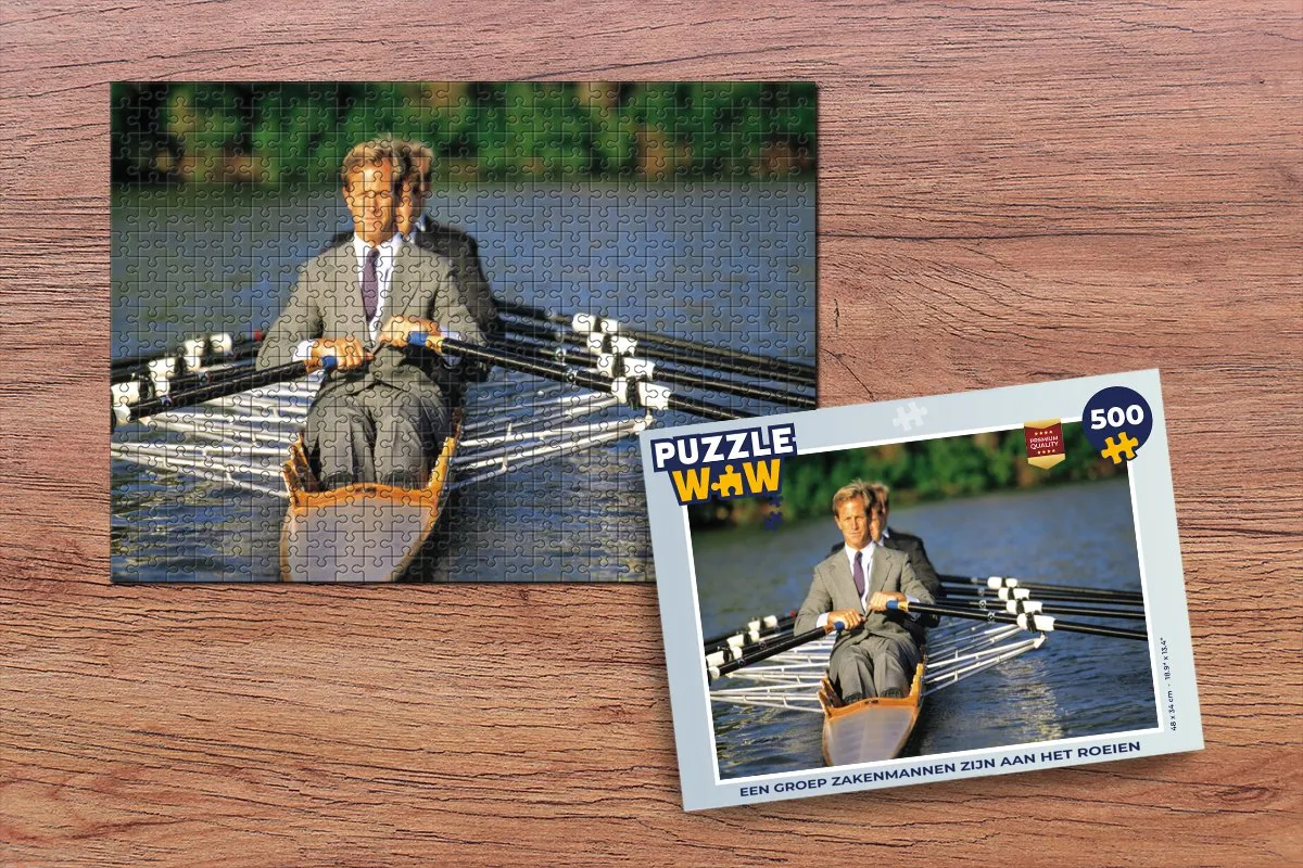 PuzzleWow Legpuzzel Een groep zakenmannen zijn aan het roeien 500 Stuks - Multicolor