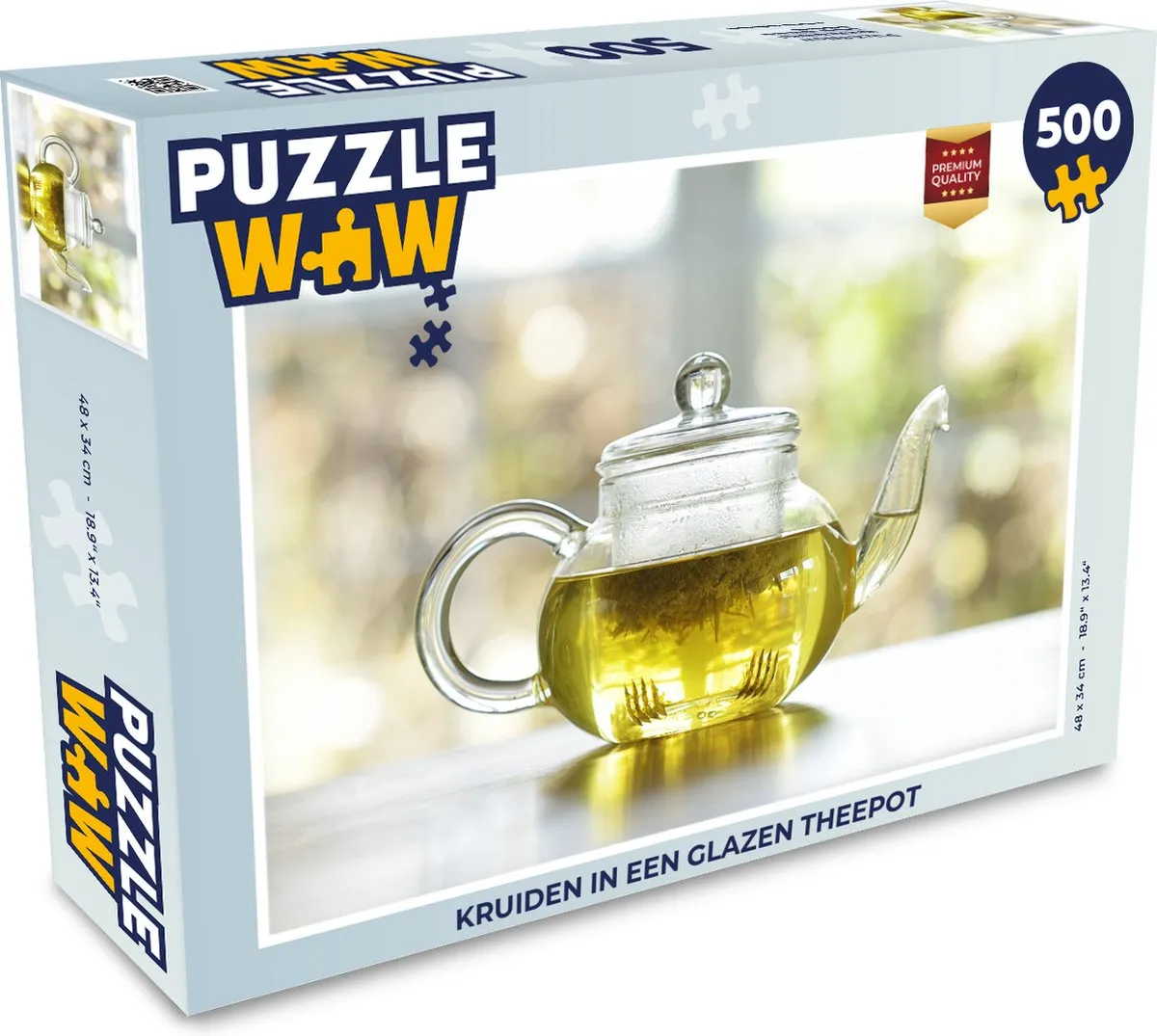PuzzleWow Kruiden in een glazen theepot Legpuzzel 500 Stuks - Multicolor
