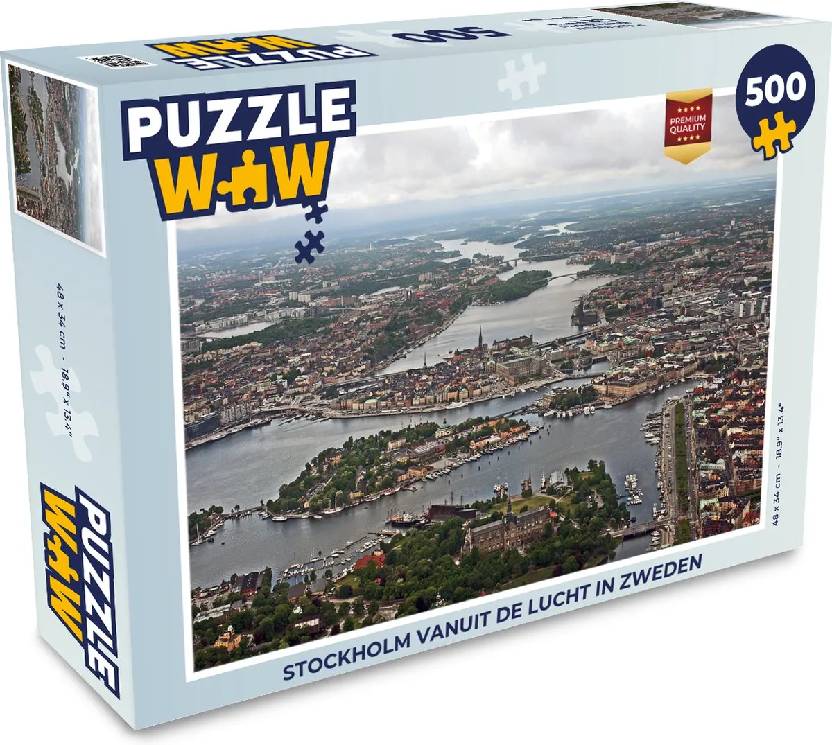 PuzzleWow Stockholm vanuit de lucht Legpuzzel 500 Stuks